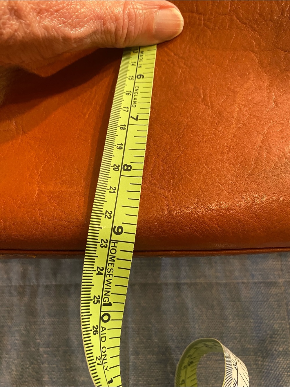 Vintage Umi Leather Shoulder Tote Bag in Cognac Brown - Classic Women's Handbag - Picture 11 of 11